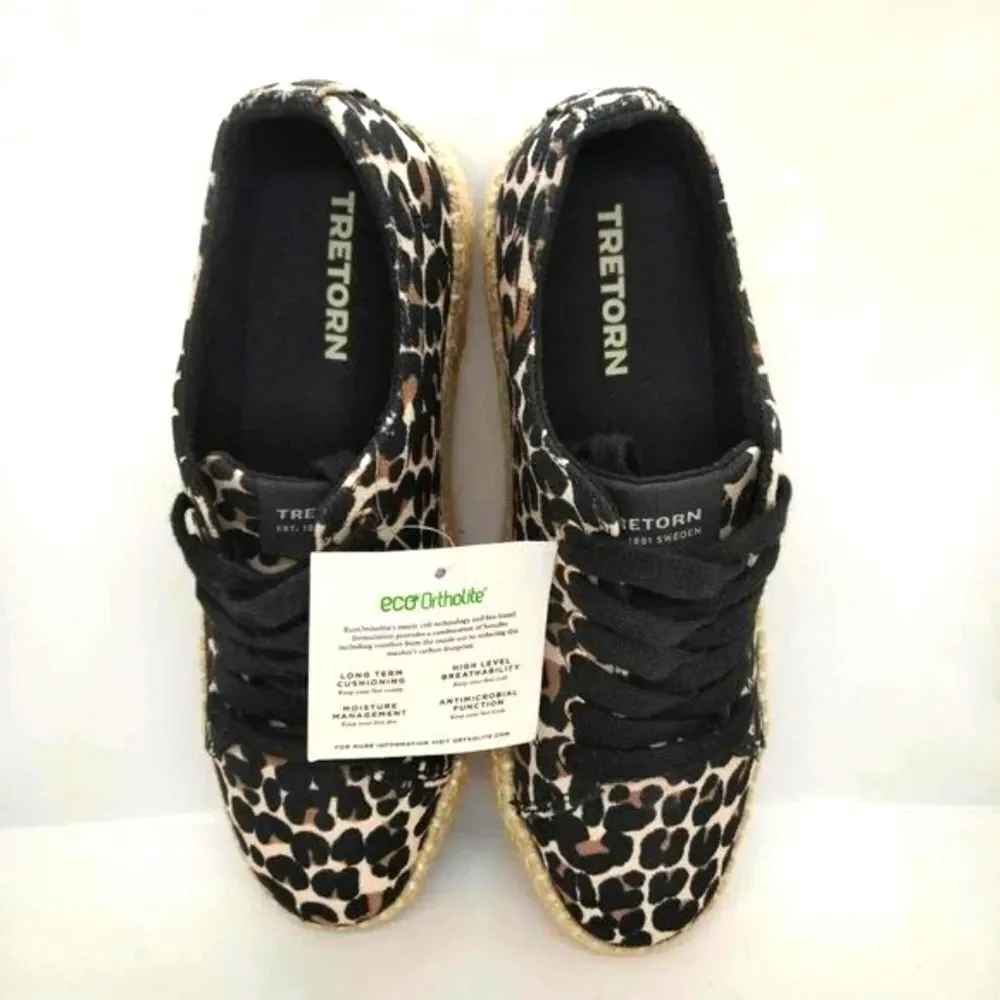 Tretorn Eve Espadrille Platform Sneakers Womens‎ Size 7.5 Animal Print Shoes